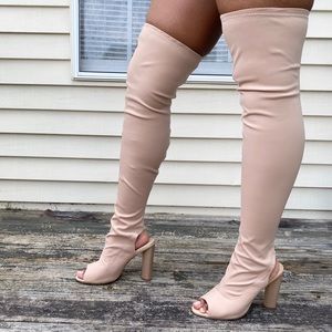 Cape Robbin Over the Knee Open Toe Boot Sz 8.5